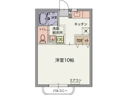 ヴィクトワール(1K/2階)の間取り写真