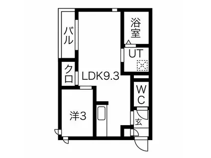 GRANDTIC西野並(1LDK/1階)の間取り写真