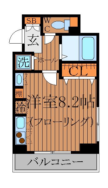 ウーノグランデ(ワンルーム/3階)の間取り写真