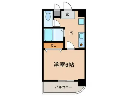 ヴィラパストラル2(1K/2階)の間取り写真