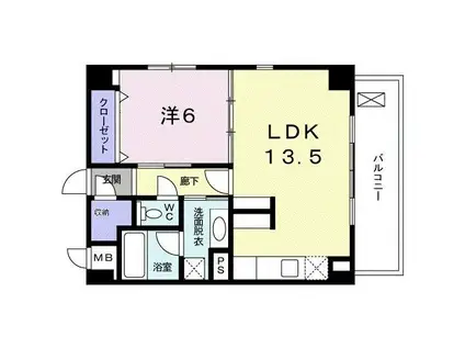 スパーブ セトル(1LDK/2階)の間取り写真