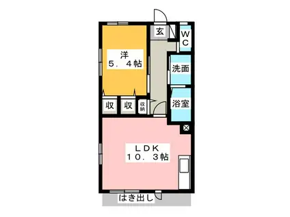 チェリーハウス(1LDK/1階)の間取り写真