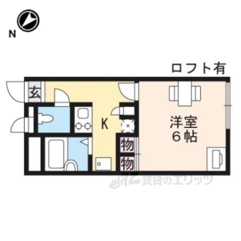 レオパレスヲビレ436(1K/2階)の間取り写真
