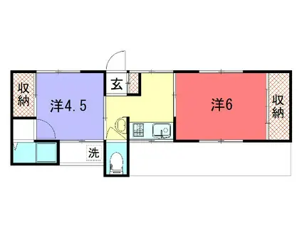 茶屋ノ前荘(2K/1階)の間取り写真