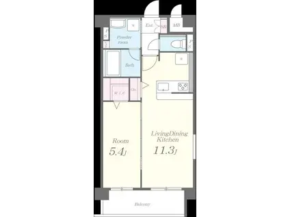 アズール西明石(1LDK/4階)の間取り写真