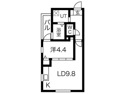 SUNNY COURTIII(1LDK/2階)の間取り写真