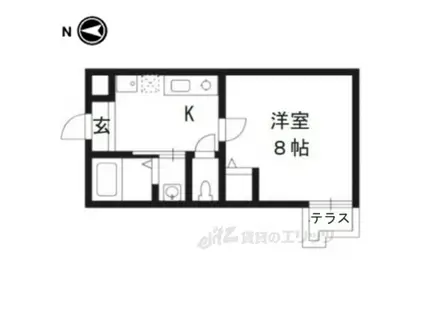 アークリード五条堀川(1K/1階)の間取り写真