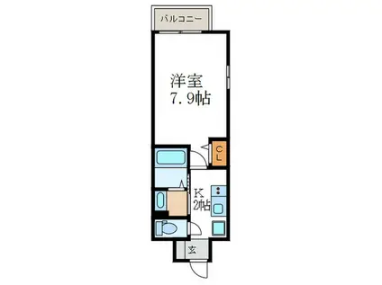 フォレスト西大路五条(1K/8階)の間取り写真