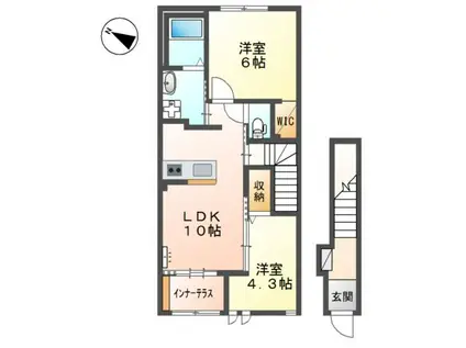SOLEIL.KAY(2LDK/2階)の間取り写真