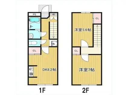 E-BEST(2DK/1階)の間取り写真