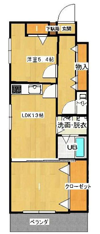 メゾンド・タメキ(1LDK/5階)の間取り写真