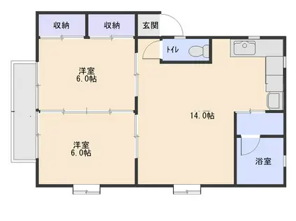 コーポダイゼン(2LDK/1階)の間取り写真