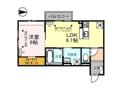 Dレジデンス相木I(1LDK/2階)の間取り写真
