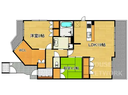 イーグルコート御池アネックス(2LDK/8階)の間取り写真