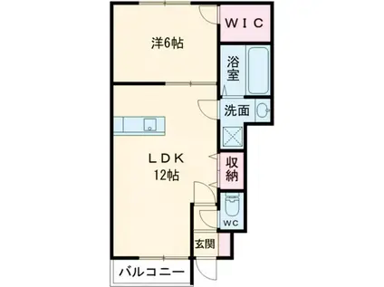 エミネントかわち(1LDK/1階)の間取り写真