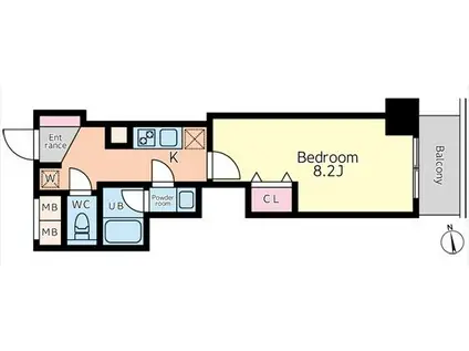 グロース千束(1K/4階)の間取り写真