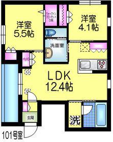 清川2丁目メゾン(2LDK/1階)の間取り写真