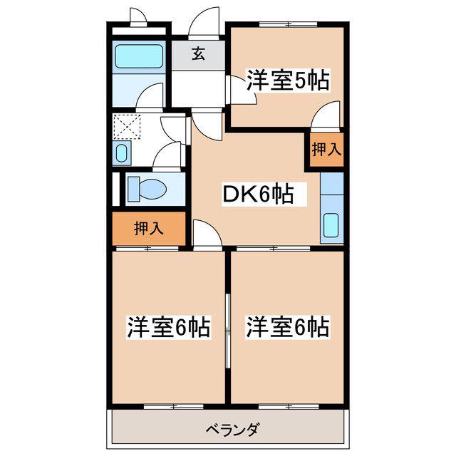 LIMPIAひがし(3DK/3階)の間取り写真