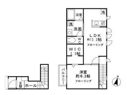 リトルヒル IIJIMA(1LDK/2階)の間取り写真