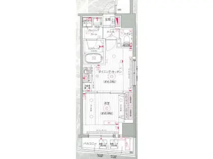 エステムプラザ市谷外濠公園(1LDK/3階)の間取り写真