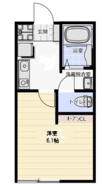 きっか中島(1K/2階)の間取り写真