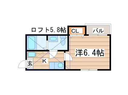 グリーンハイツ(1K/2階)の間取り写真