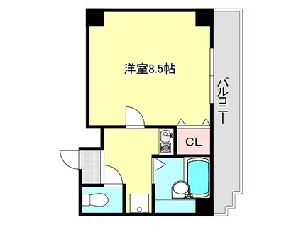 ブランハイム(1K/3階)の間取り写真