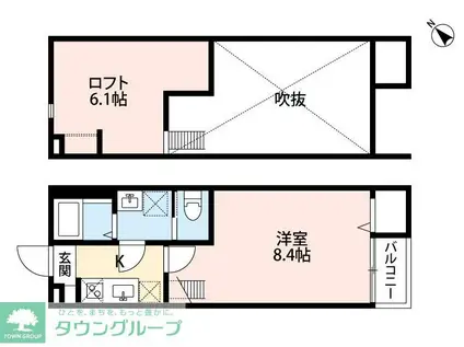 CARPE DIEM カルペディエム(1K/1階)の間取り写真