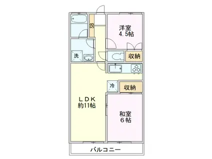 M&Mコート(2LDK/1階)の間取り写真
