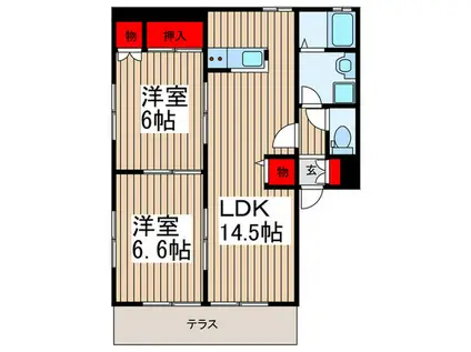 アーバンプレステージ(2LDK/1階)の間取り写真