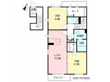 ドナートIII(2LDK/1階)の間取り写真