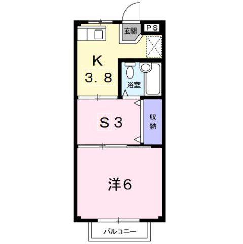 ジャングルジムイトウ(1SK/2階)の間取り写真