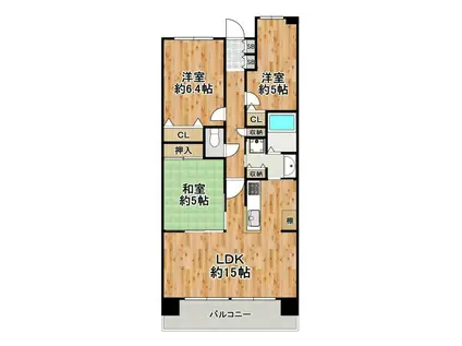 リバーガーデンシティさくらの丘(3LDK/19階)の間取り写真