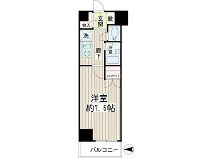 ムーンリットコート(1K/3階)の間取り写真