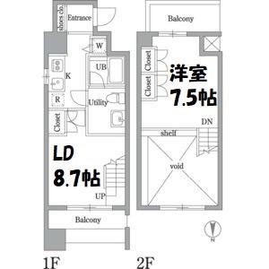 アプリーレ久屋大通公園(1LDK/13階)の間取り写真