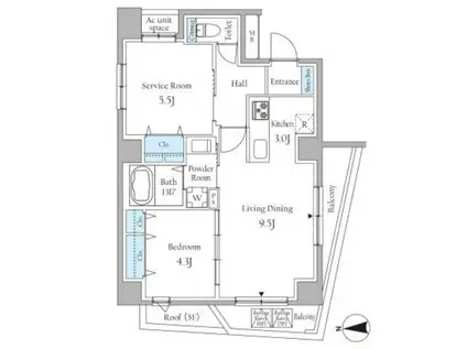 ラディーチェ芝(2LDK/6階)の間取り写真