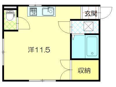 フェアステージみなと(ワンルーム/2階)の間取り写真