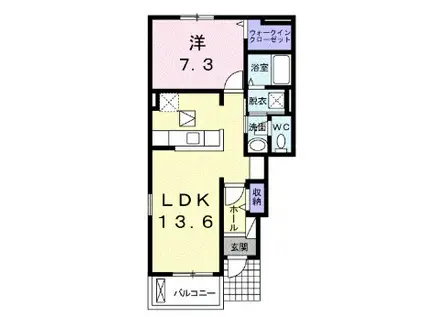 プロムナ-ド(1LDK/1階)の間取り写真