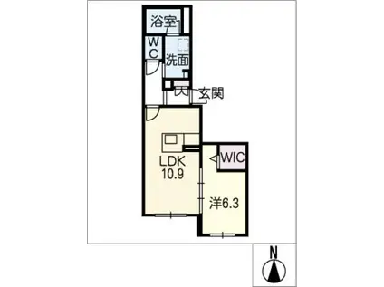 シャーメゾンとき(1LDK/1階)の間取り写真