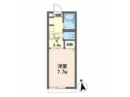 ラ・カパンナII(1K/1階)の間取り写真