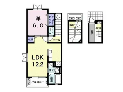 フェリース(1LDK/3階)の間取り写真