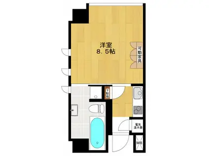 アワジアパートメントアイ(ワンルーム/1階)の間取り写真