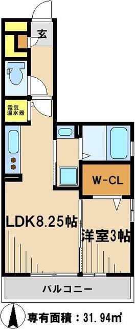 モンテローザ(1LDK/3階)の間取り写真