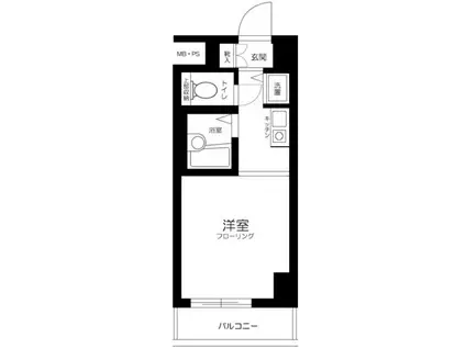 ルーブル西大井(ワンルーム/3階)の間取り写真