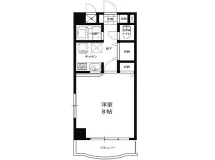 ベルタソーレ(ワンルーム/2階)の間取り写真