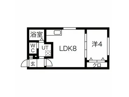 ラフィーネ医大前(1LDK/3階)の間取り写真