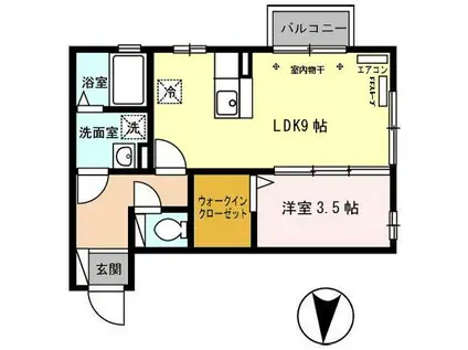 アルカサーノ広面103(1LDK/1階)の間取り写真
