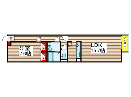 アムール優(1LDK/1階)の間取り写真