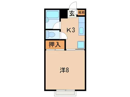 メゾンドヌールB(1K/1階)の間取り写真