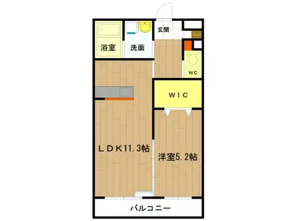 グローリアスヒル(1LDK/3階)の間取り写真